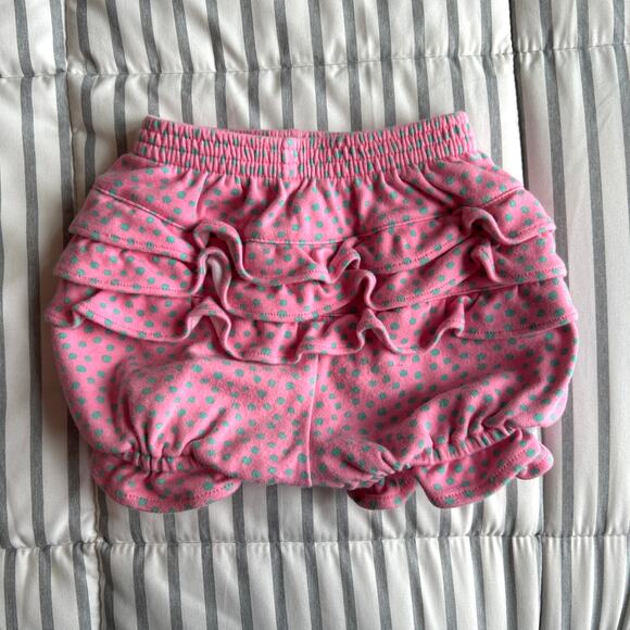 Vintage Gymboree Bubble Ruffle Shorts – Pink/Teal – 9–18 Months - Picture 4 of 5